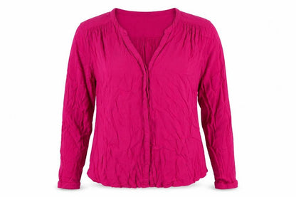 John Lewis Womens Pink Viscose Basic Button-Up Size 14 V-Neck
