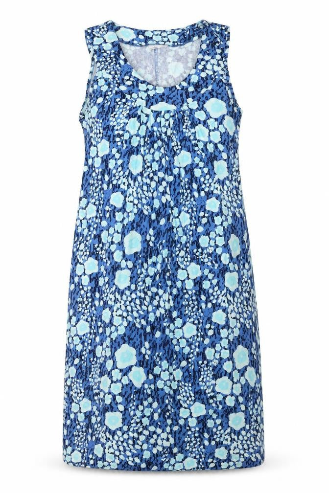Laura Torelli collection Womens Blue Geometric Viscose A-Line Size S Round Neck Pullover