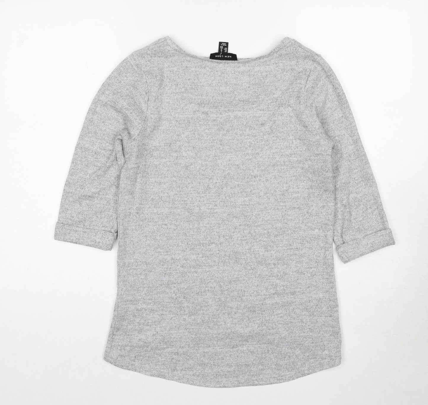 New Look Womens Grey Round Neck Polyester Pullover Jumper Size 8