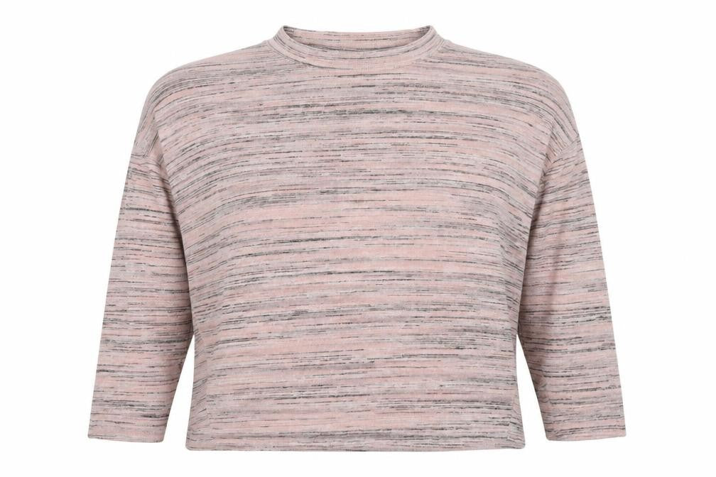 Marks & Spencer Womens Pink Round Neck Geometric Polyester Pullover Jumper Size 24