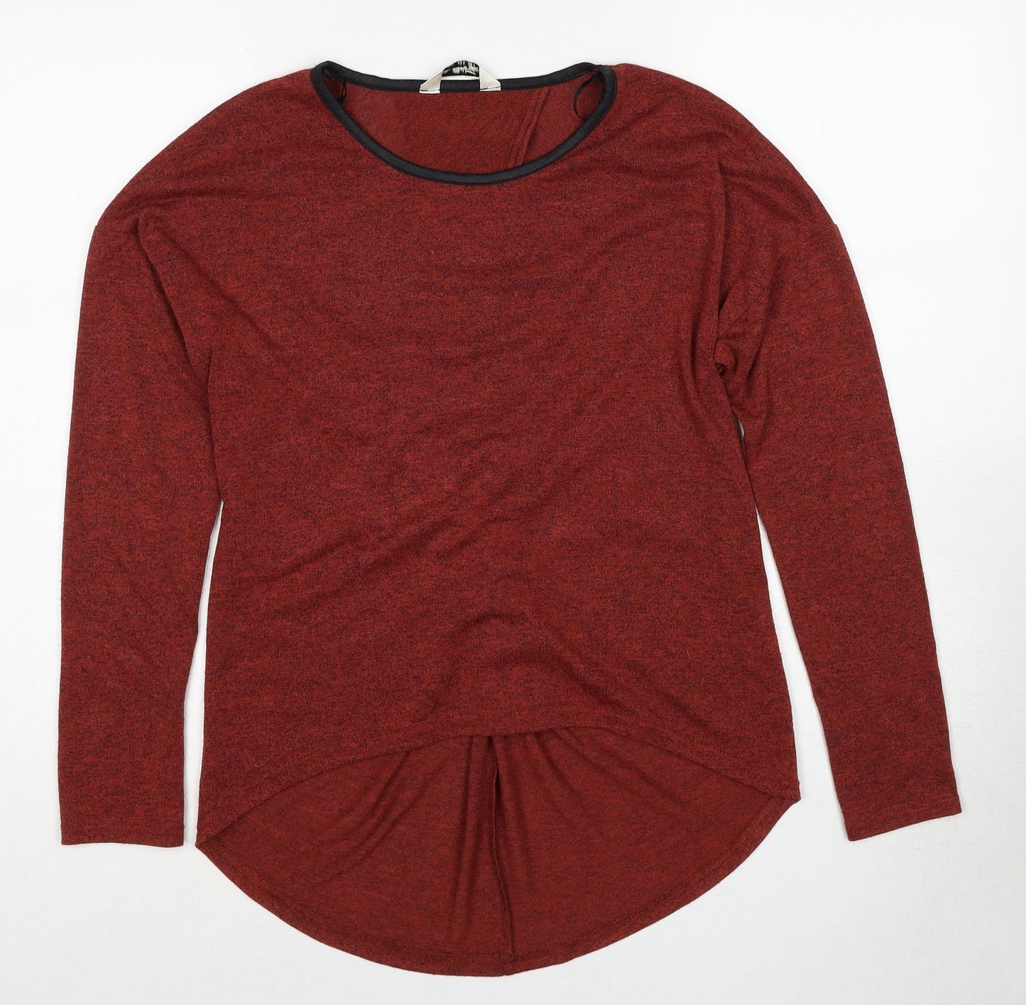 Miss Selfridge Womens Brown Round Neck Geometric Polyester Pullover Jumper Size 8 - Twist Detail
