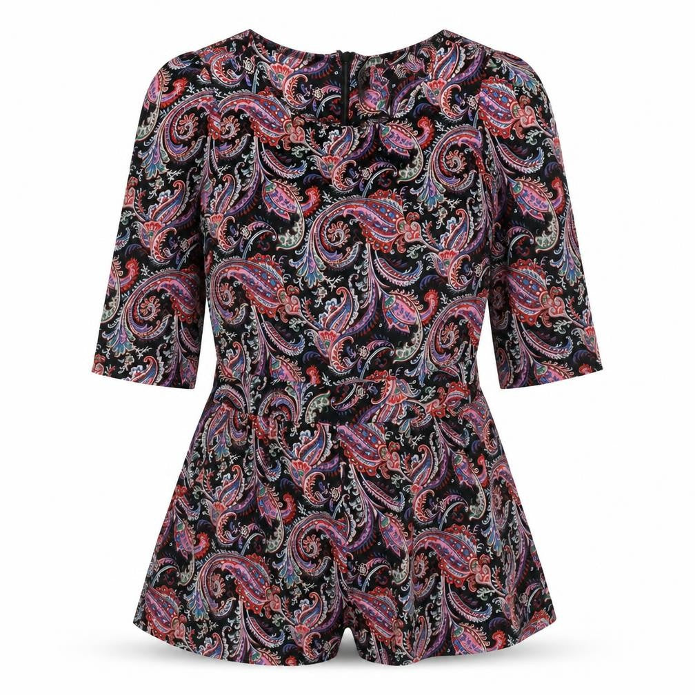 Boohoo Womens Multicoloured Paisley Polyester Playsuit One-Piece Size 8 Zip