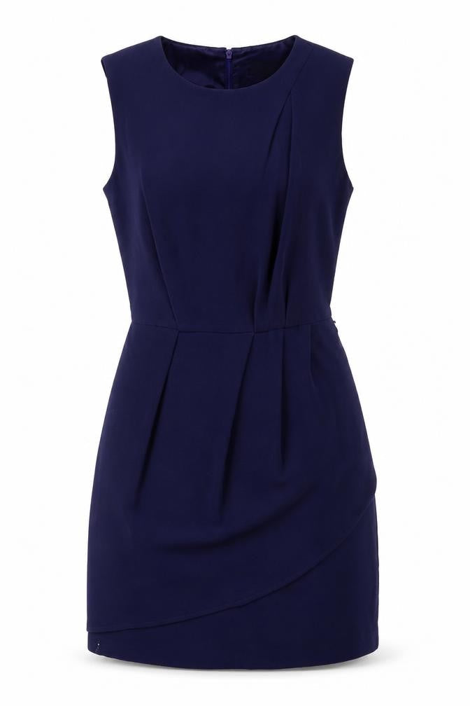 Oasis Womens Purple Polyester Shift Size 8 Round Neck Zip
