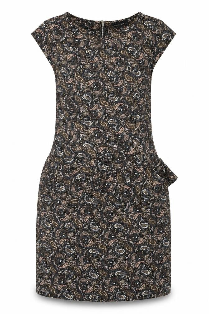Warehouse Womens Multicoloured Paisley Viscose A-Line Size 12 Round Neck Zip