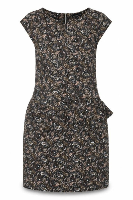 Warehouse Womens Multicoloured Paisley Viscose A-Line Size 12 Round Neck Zip
