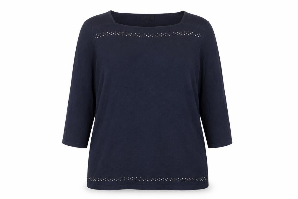 NEXT Womens Blue Square Neck Acrylic Pullover Jumper Size 18