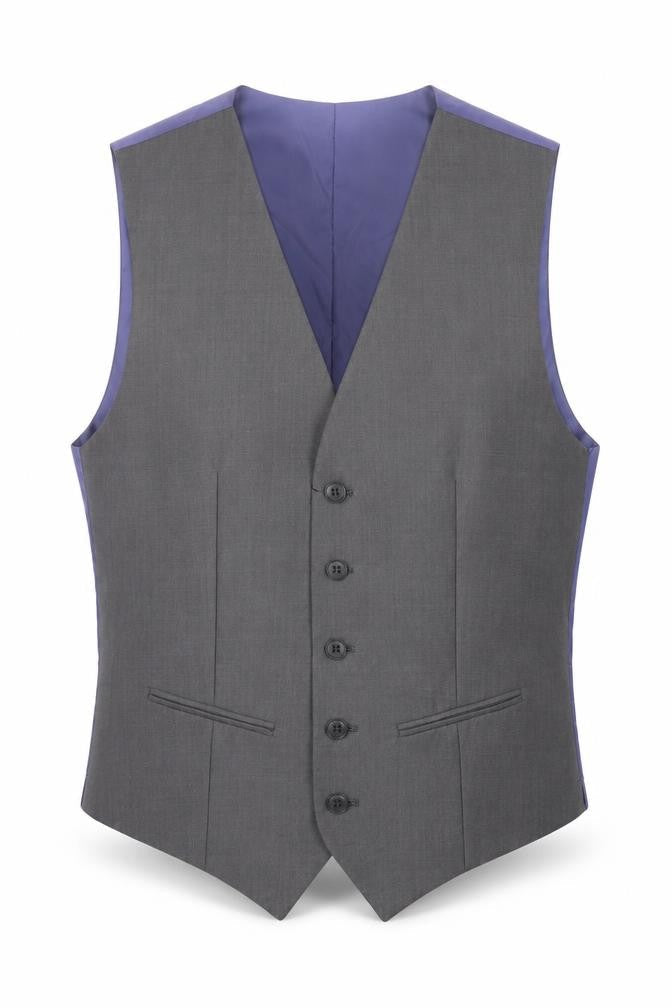 Marks & Spencer Mens Grey Wool Jacket Suit Waistcoat Size 36 Regular