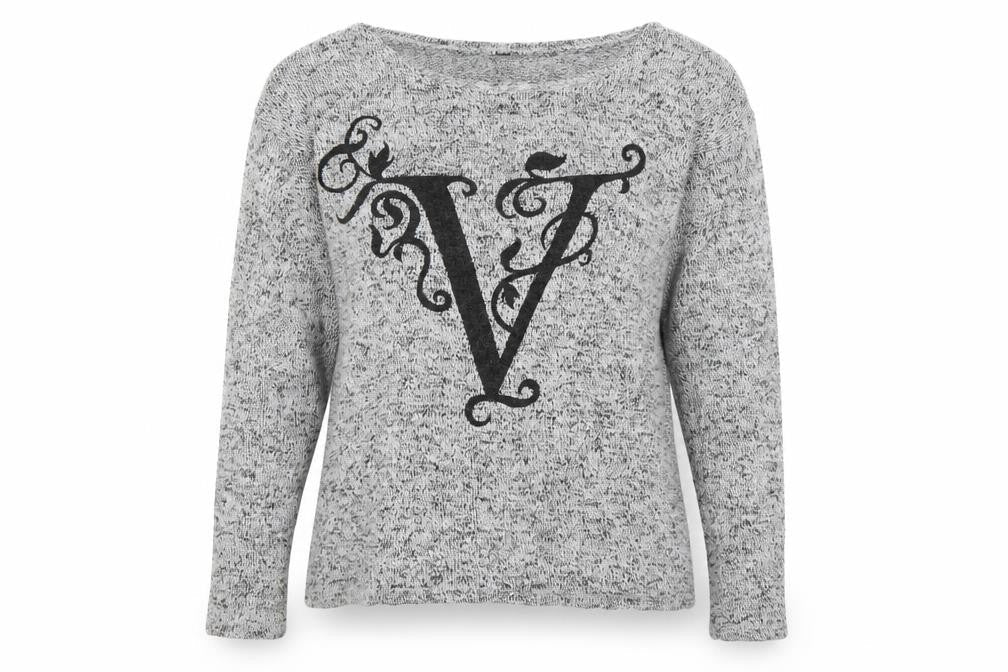 Divided by H&M Womens Grey Round Neck Viscose Pullover Jumper Size XS