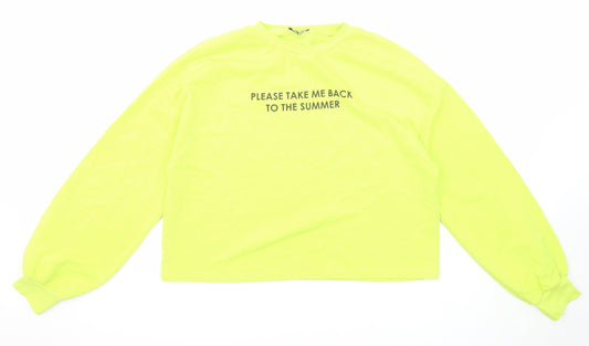 Zara Womens Green Cotton Pullover Sweatshirt Size M Pullover - Please take me back to the summer