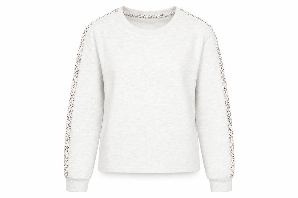 New Look Womens Ivory Geometric Polyester Pullover Sweatshirt Size 6 Pullover