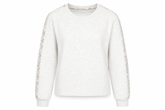 New Look Womens Ivory Geometric Polyester Pullover Sweatshirt Size 6 Pullover