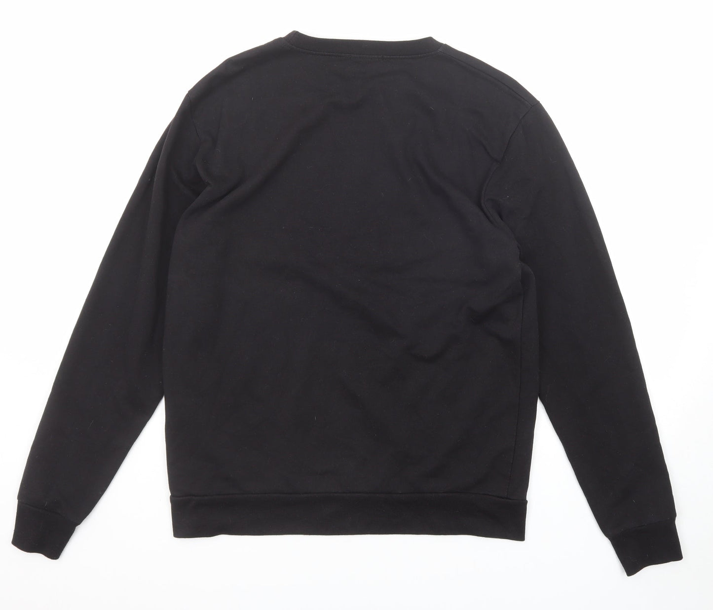 Boohoo Womens Black Cotton Pullover Sweatshirt Size S Pullover