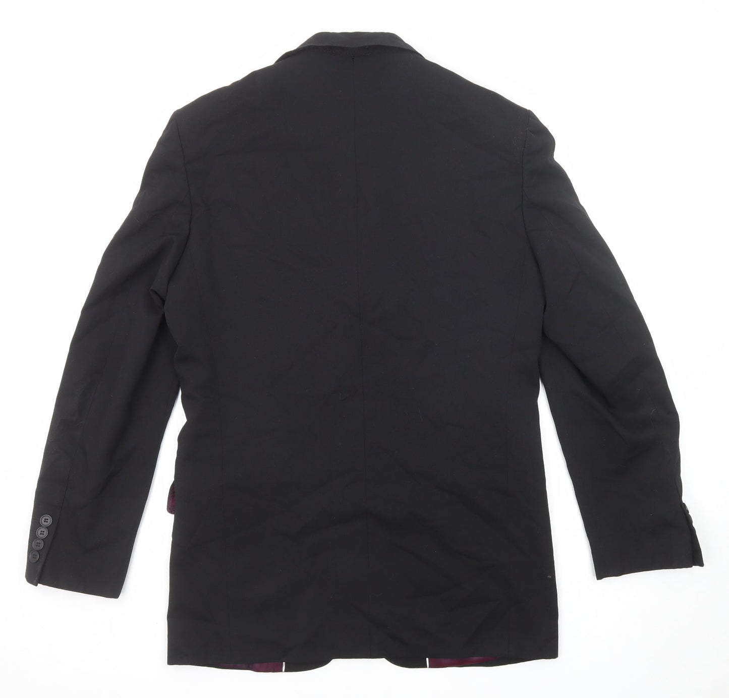 Evolution Mens Black Polyester Jacket Suit Jacket Size 36 Regular