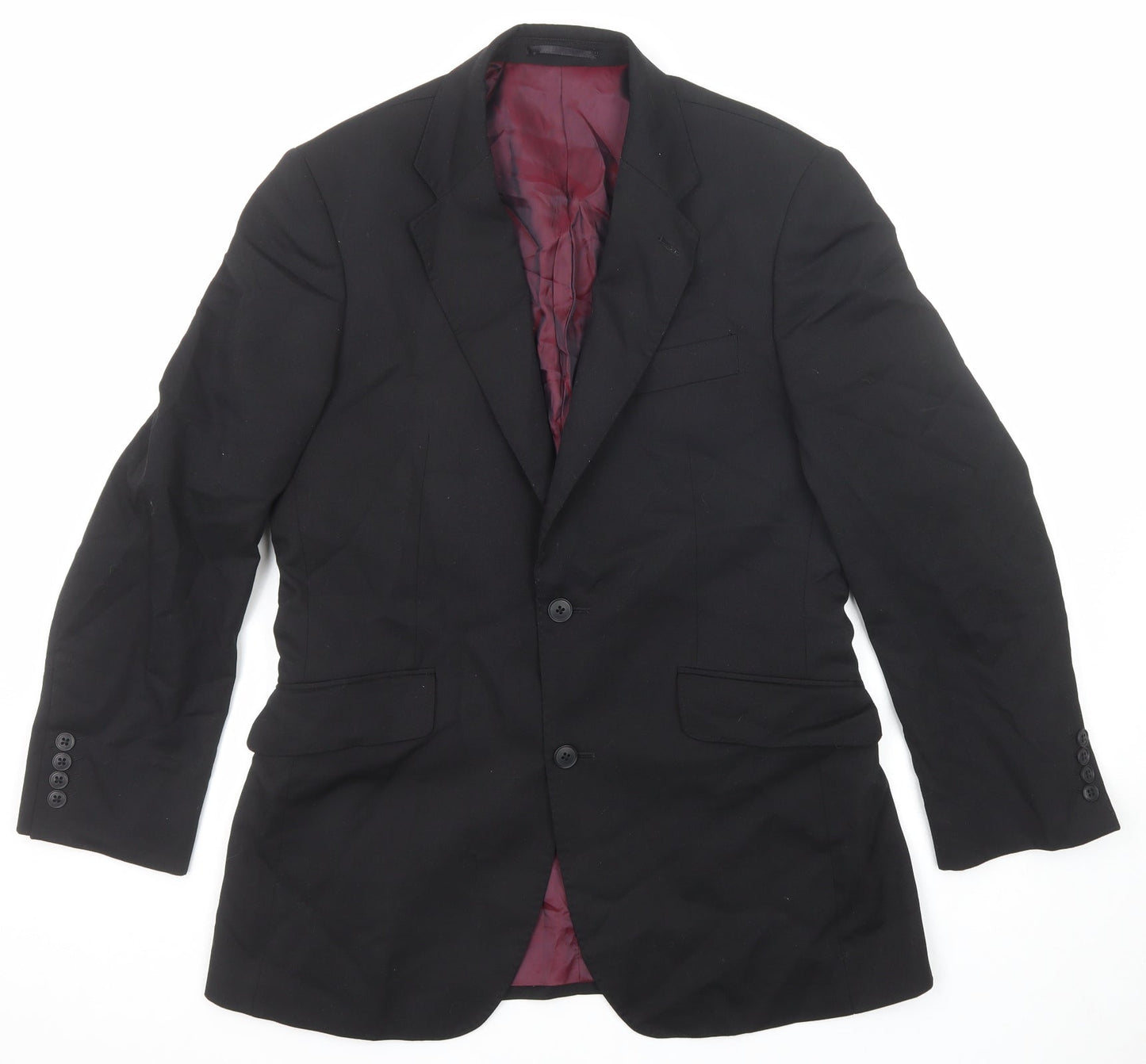Evolution Mens Black Polyester Jacket Suit Jacket Size 38 Regular
