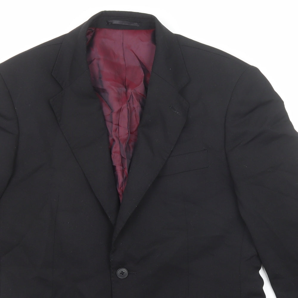 Evolution Mens Black Polyester Jacket Suit Jacket Size 38 Regular