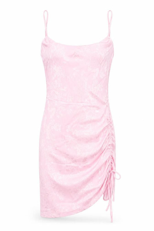 Shekou Womens Pink Geometric Polyester Slip Dress Size M Cowl Neck Pullover