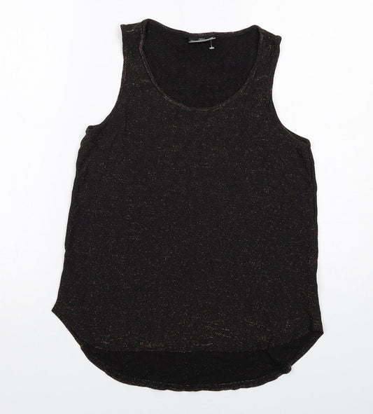NEXT Womens Black Viscose Basic Tank Size 10 Scoop Neck