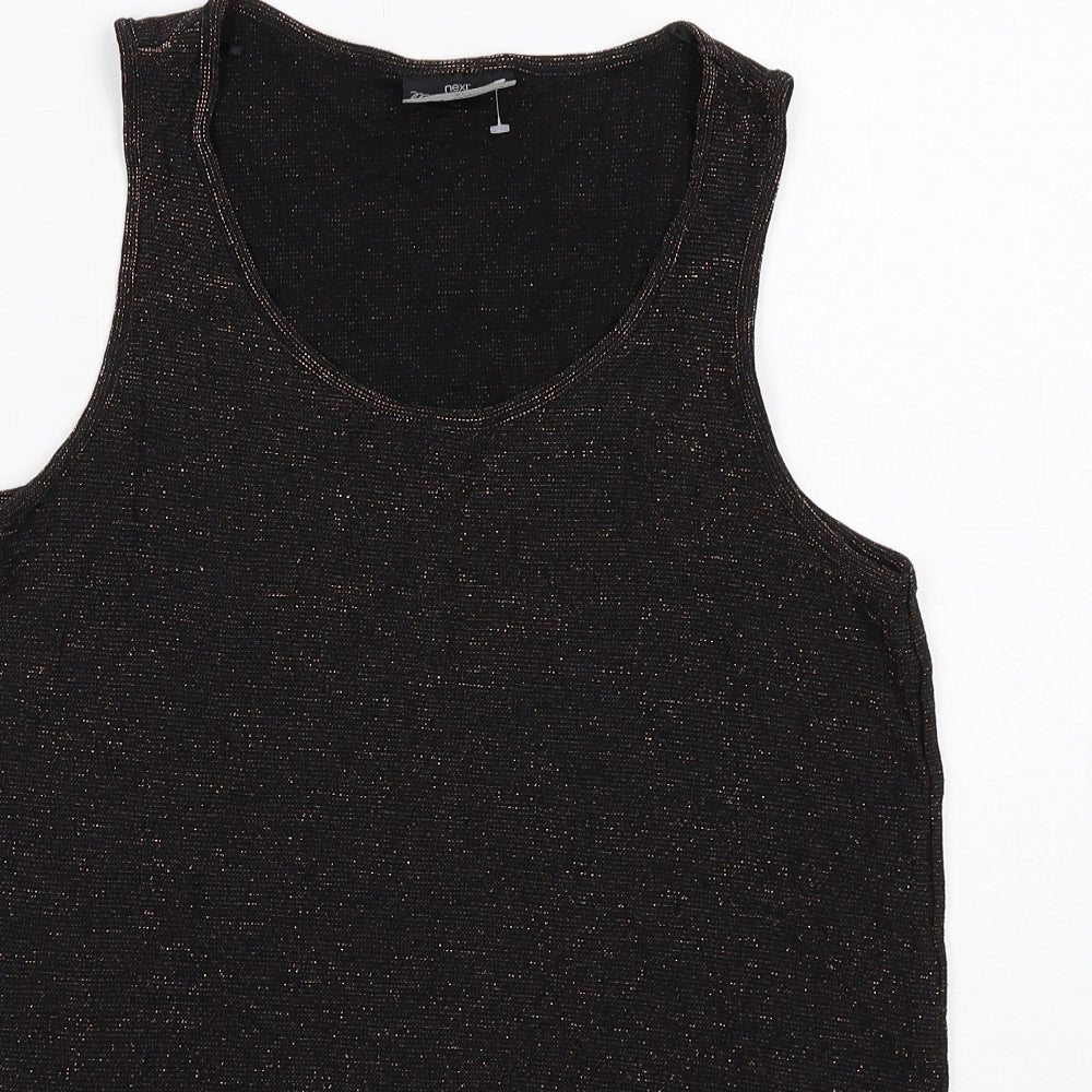 NEXT Womens Black Viscose Basic Tank Size 10 Scoop Neck