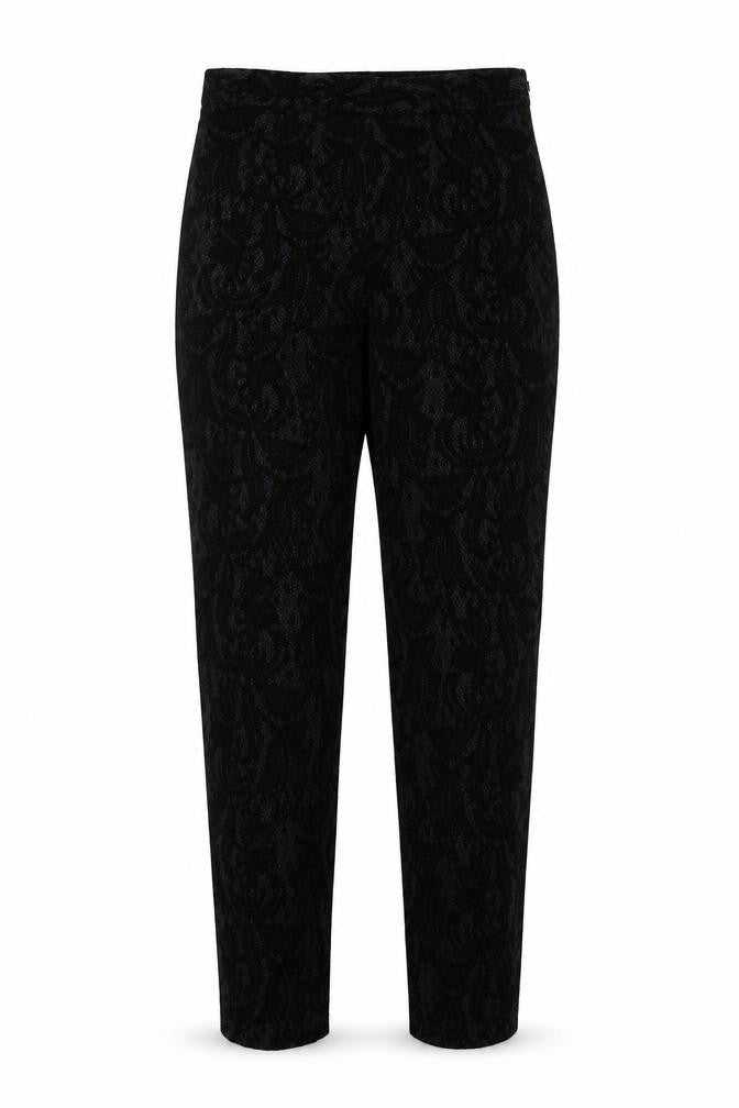 Coast Womens Black Paisley Polyamide Trousers Size 8 Regular Zip