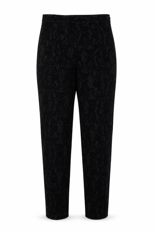 Coast Womens Black Paisley Polyamide Trousers Size 8 Regular Zip