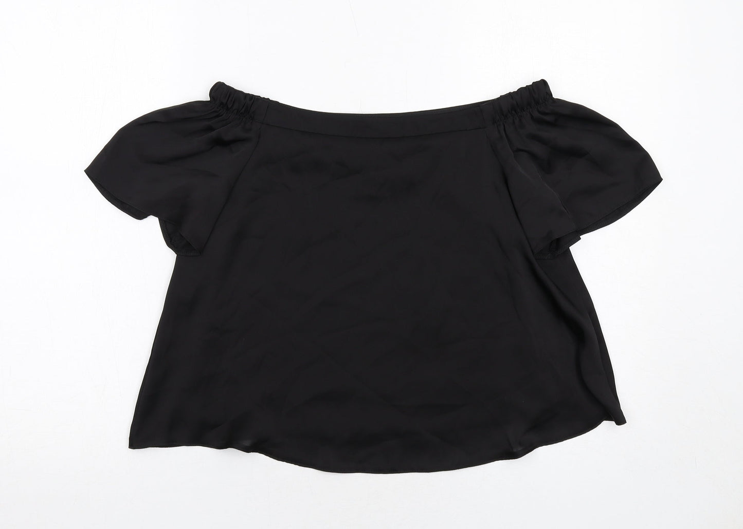 New Look Womens Black Polyester Basic Blouse Size 8 Off the Shoulder