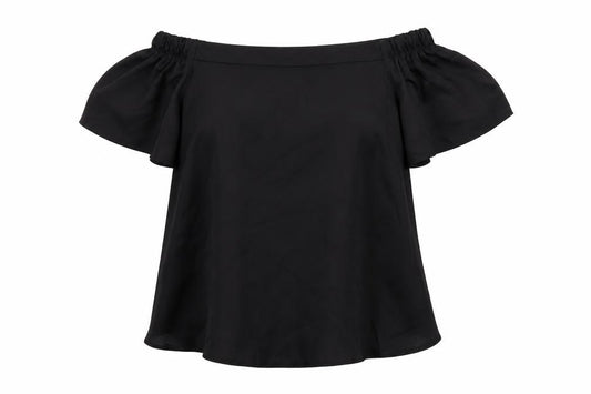New Look Womens Black Polyester Basic Blouse Size 8 Off the Shoulder