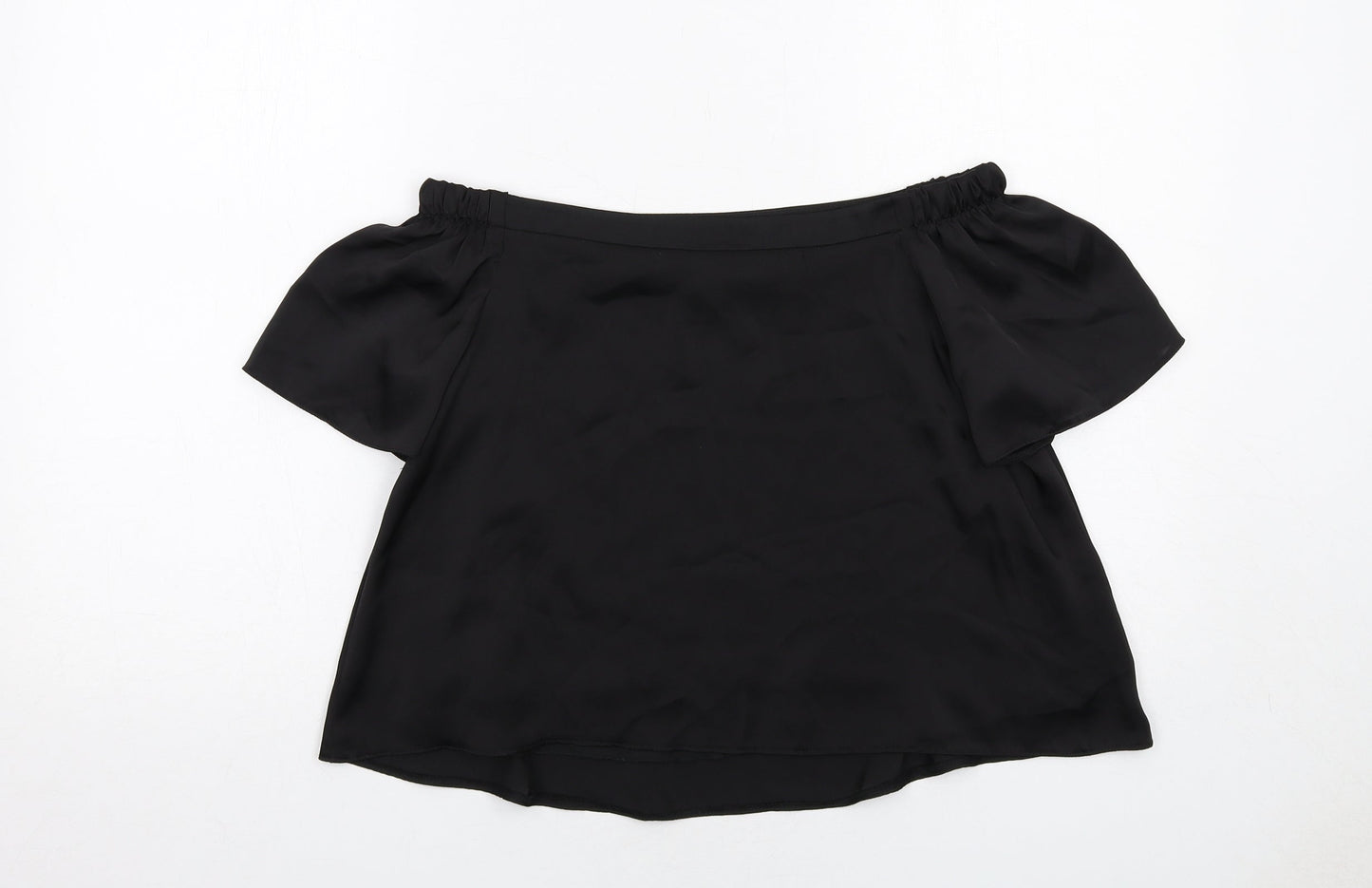 New Look Womens Black Polyester Basic Blouse Size 8 Off the Shoulder