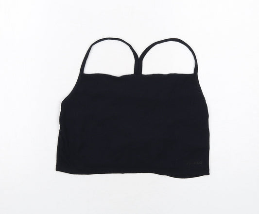USA Pro Womens Black Polyester Cropped Tank Size 18 Square Neck
