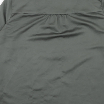 H&M Womens Green Polyester Basic Blouse Size S V-Neck
