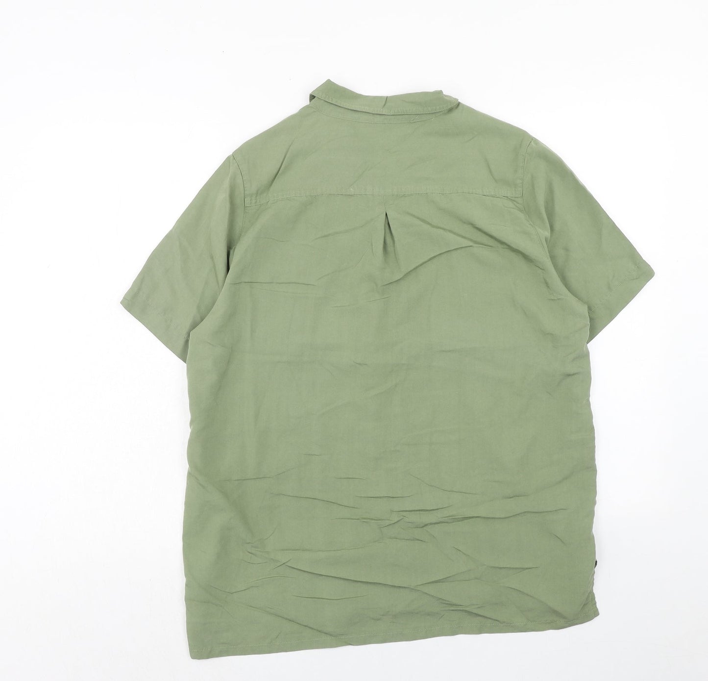 Damart Womens Green Viscose Basic Button-Up Size 16 Collared