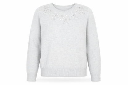 Dorothy Perkins Womens Grey Round Neck Cotton Pullover Jumper Size 8