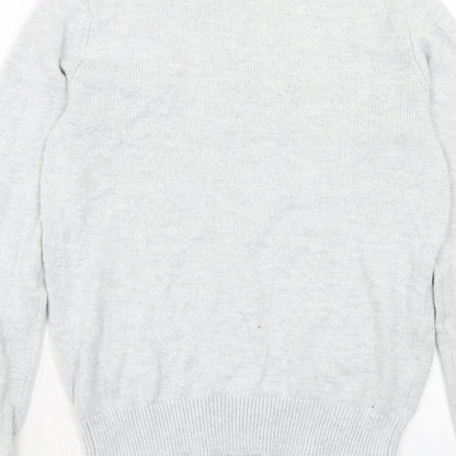Dorothy Perkins Womens Grey Round Neck Cotton Pullover Jumper Size 8