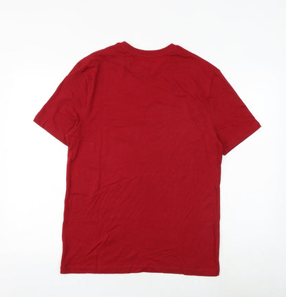 Marks & Spencer Womens Red 100% Cotton Basic T-Shirt Size S Crew Neck - Stag