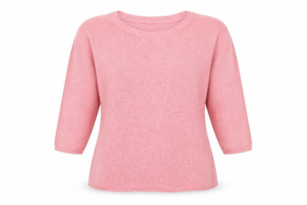 Monsoon Womens Pink Round Neck Cotton Pullover Jumper Size S