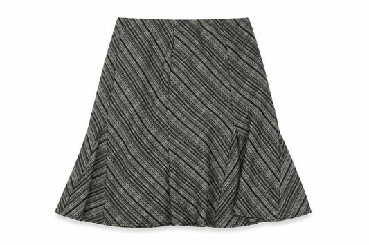 Marks & Spencer Womens Black Striped Polyester Swing Skirt Size 14