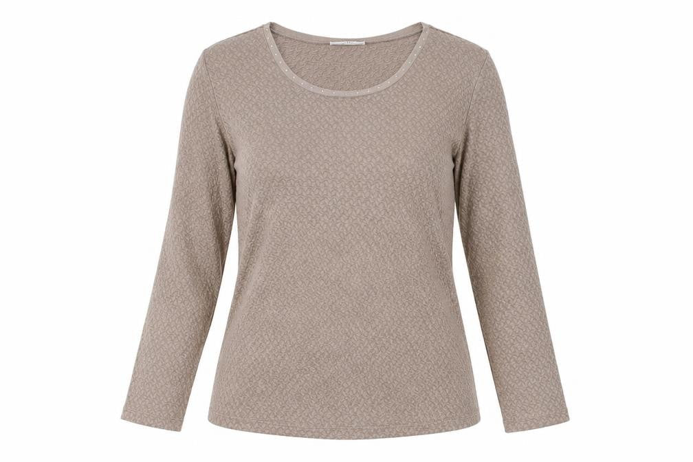 Canada Womens Brown Polyester Basic T-Shirt Size XS Boat Neck - Textured