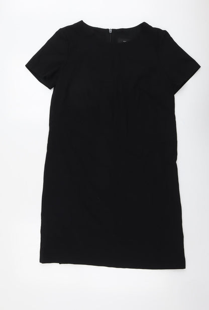 Next Womens Black Polyester A-Line Size 10 Roll Neck Zip