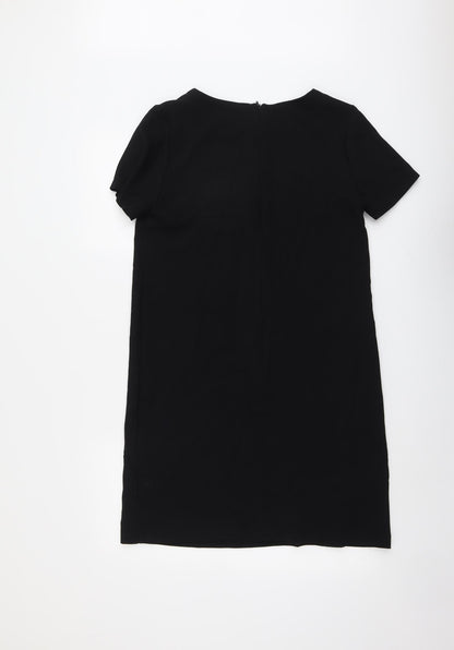 Next Womens Black Polyester A-Line Size 10 Roll Neck Zip