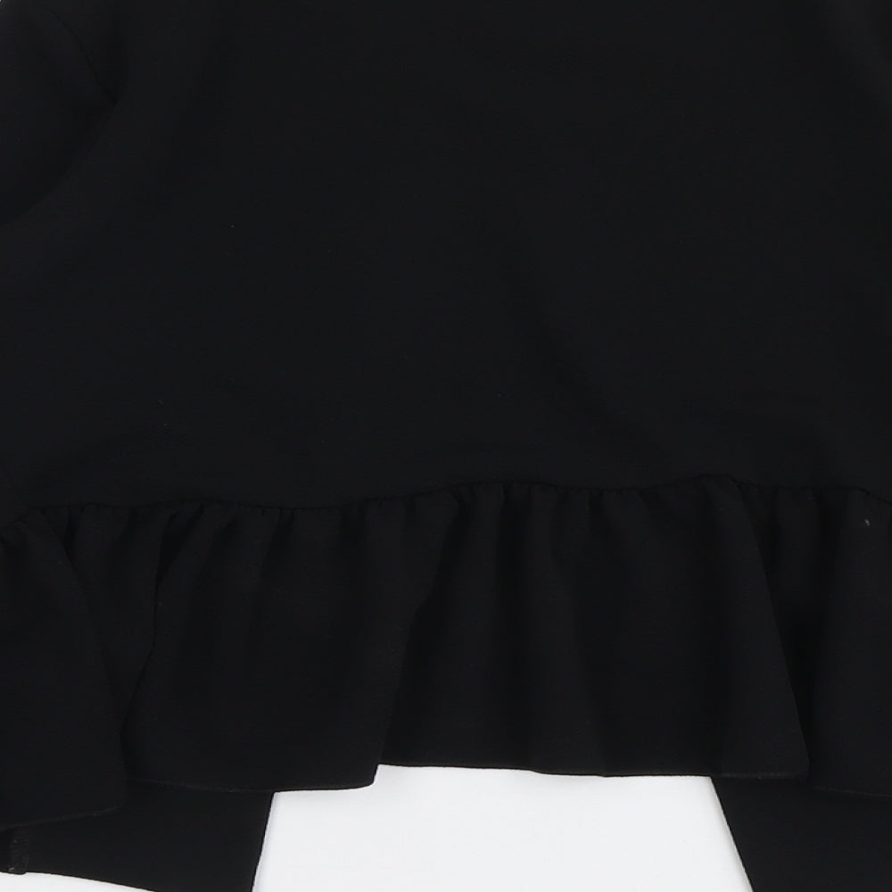Boohoo Womens Black Jacket Blazer Size 6 - Flute Sleeve