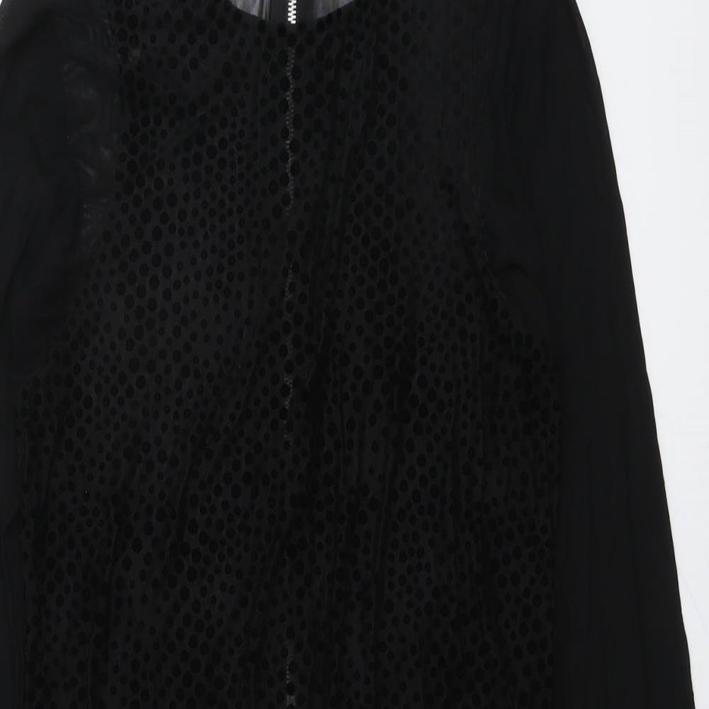 Cooperative Womens Black Nylon Trapeze & Swing Size M Round Neck Zip