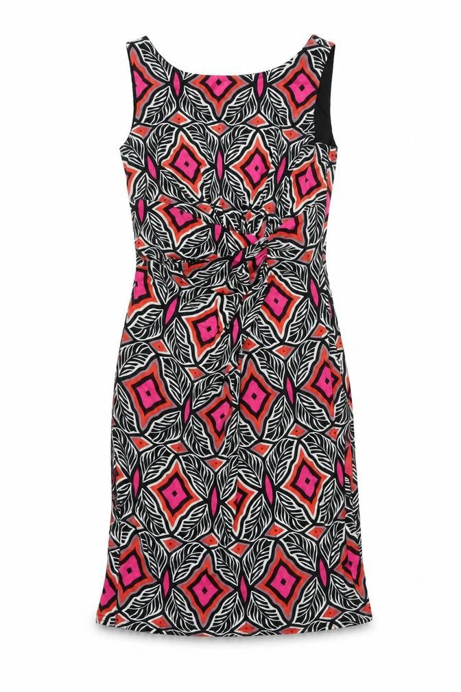 Lakeland Womens Multicoloured Geometric Polyester A-Line Size 10 Round Neck Pullover