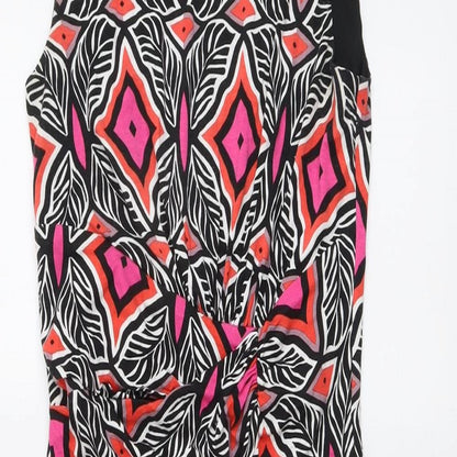 Lakeland Womens Multicoloured Geometric Polyester A-Line Size 10 Round Neck Pullover