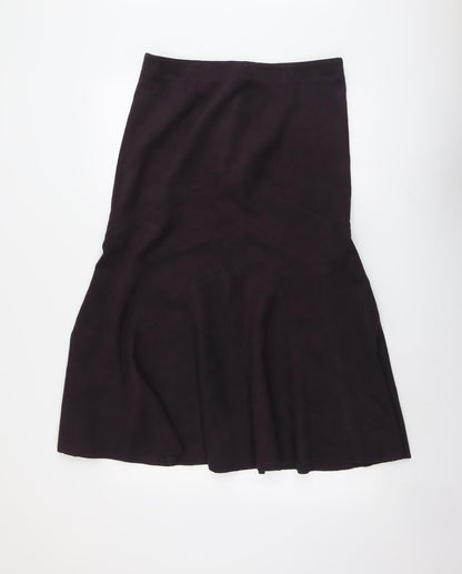 Marks & Spencer Womens Purple Polyester Swing Skirt Size 12 Zip