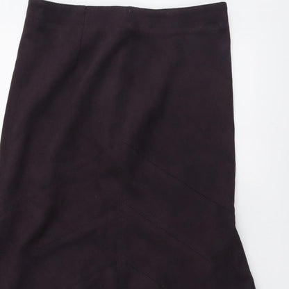 Marks & Spencer Womens Purple Polyester Swing Skirt Size 12 Zip