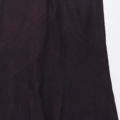 Marks & Spencer Womens Purple Polyester Swing Skirt Size 12 Zip