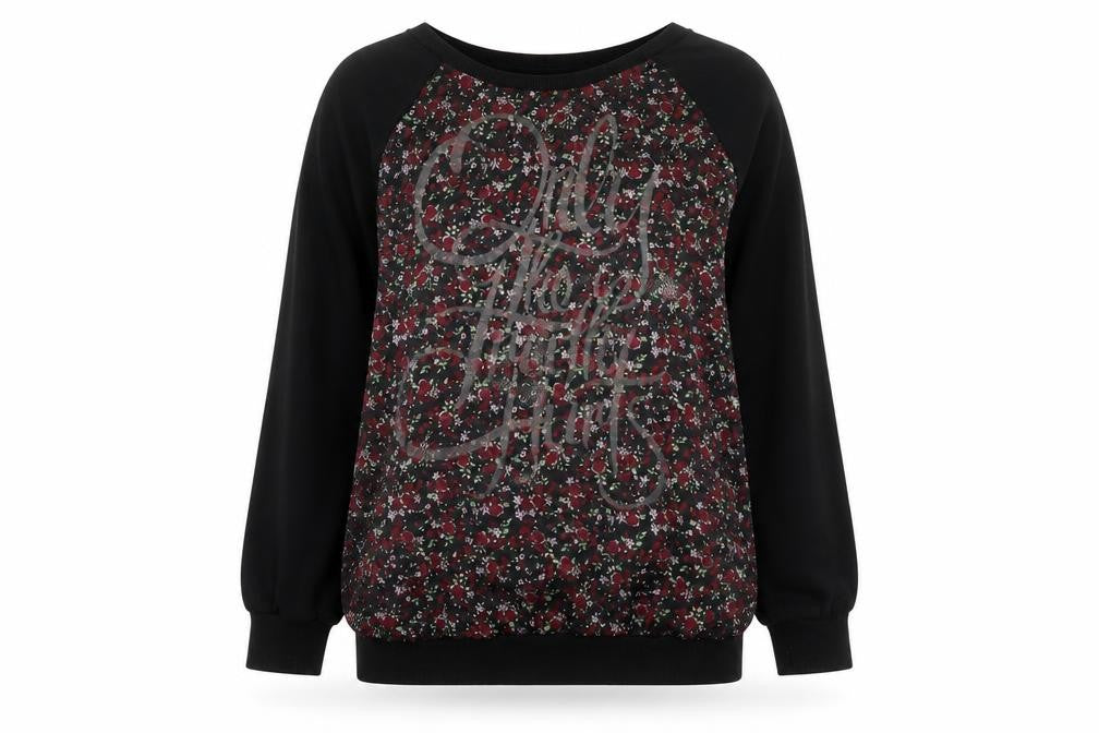 RESERVED Womens Black Floral Polyester Basic Blouse Size S Boat Neck