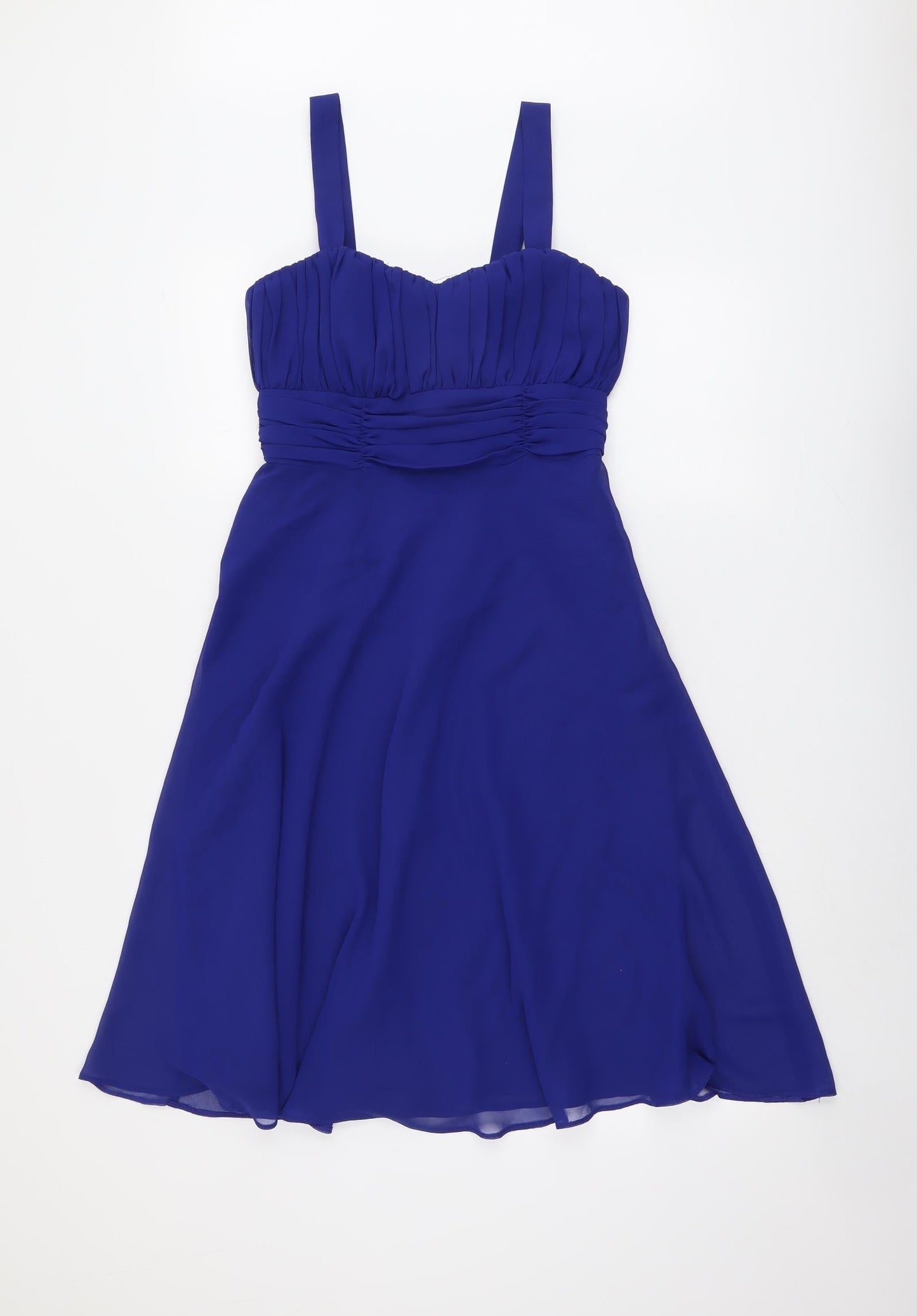 Debut Womens Blue Polyester Fit & Flare Size 8 Sweetheart Zip