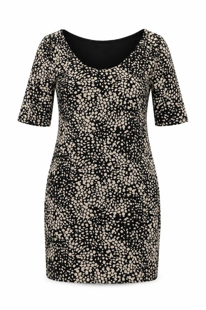 H&M Womens Black Geometric Cotton A-Line Size M Round Neck Pullover