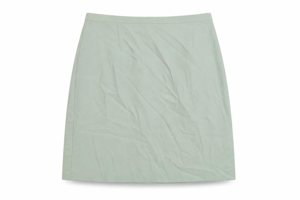 Marks & Spencer Womens Green Wool A-Line Skirt Size 20 Zip