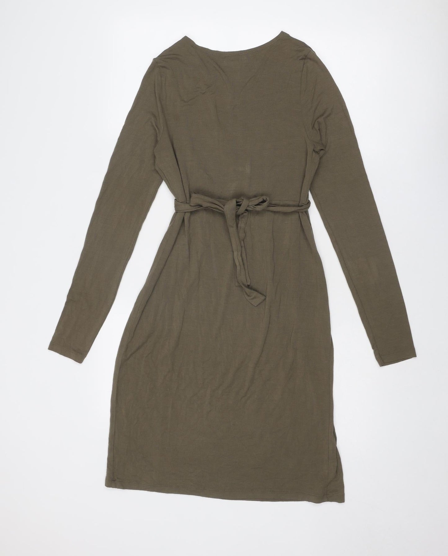 Lazy Lu Womens Green Viscose Shift Size 10 V-Neck Pullover